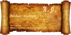 Nádas József névjegykártya
